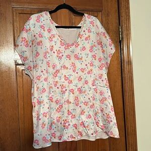 Lane Bryant Pink Floral Shirt